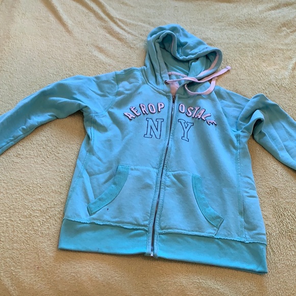 Large teal zip up hoodie - Picture 1 of 5
